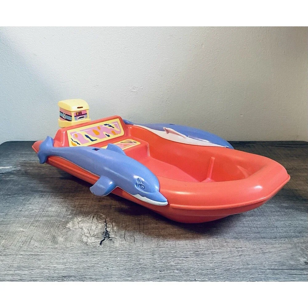 Vintage Barbie Hawaiian Fun Island Hopper Boat Dolphin Boat NO Canopy 1990 Inc